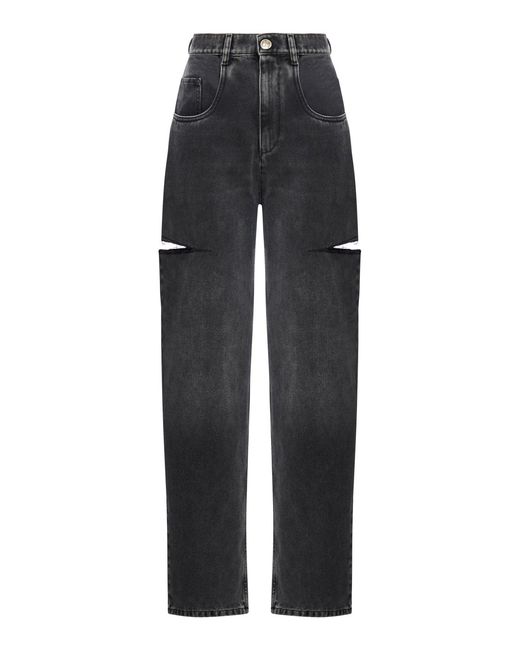 Maison Margiela Black High-Rise Tapered Jeans