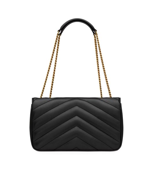 Saint Laurent Black Loulou Medium Leather Bag