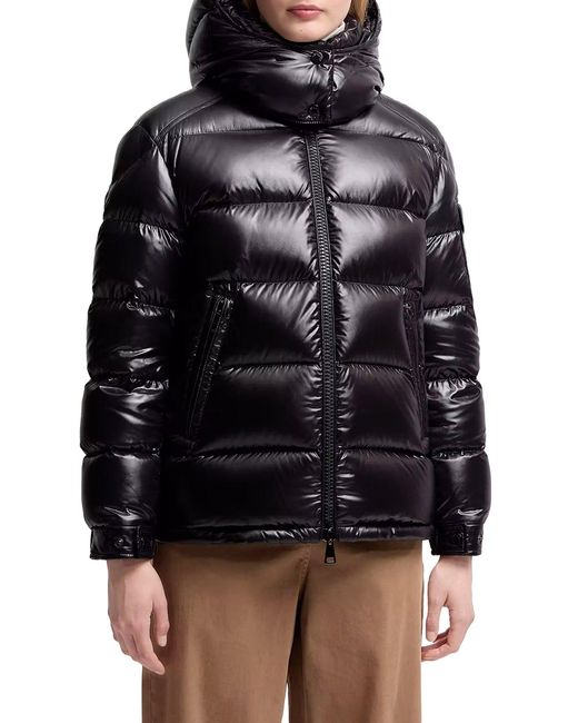 Moncler Black Maire Short Down Jacket With Hood