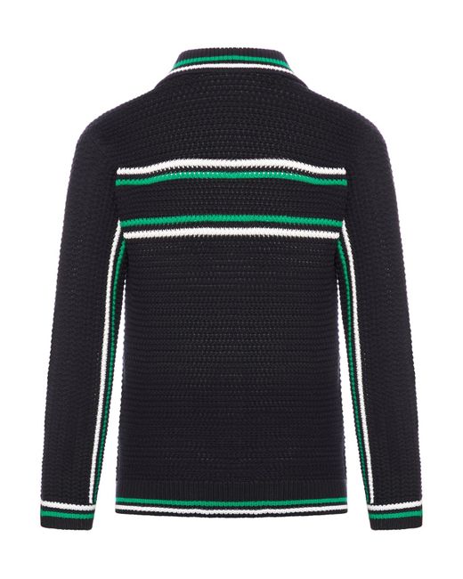 Casablancabrand Black Crochet Effect Tennis Shacket for men