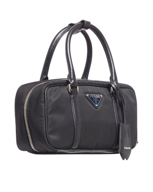 Prada Small Renylon Top Case in Black Lyst