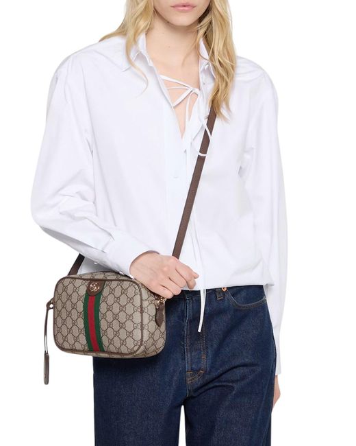 Gucci Brown Ophidia Camera Bag Small Size