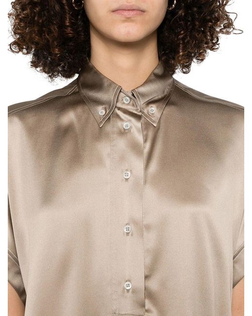 Camicia in seta di Brunello Cucinelli in Natural