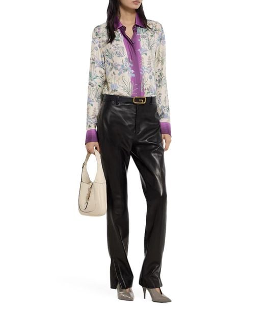 Gucci White Printed Silk Twill Shirt