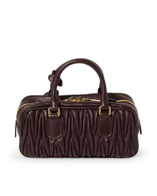 Borsa arcadie in nappa matelassÉ di Miu Miu in Brown