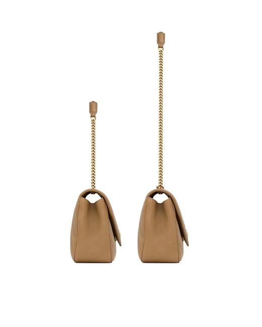 Loulou medium in pelle di agnello trapuntata di Saint Laurent in Natural