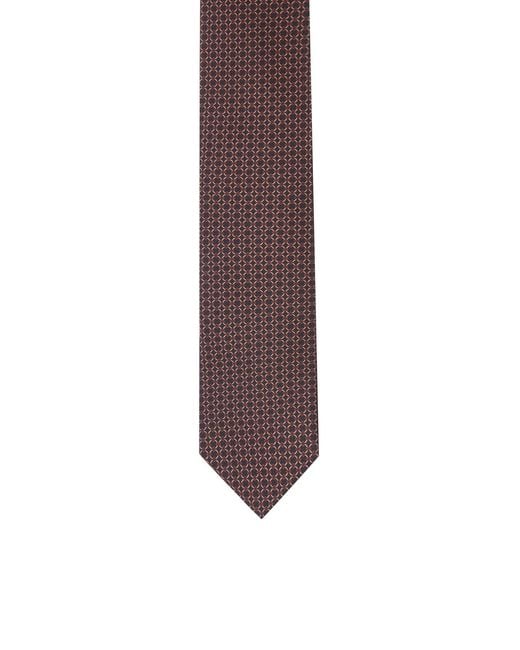 Lardini White Micro-Patterned Silk Tie for men