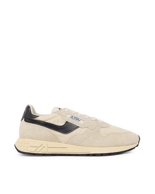 Autry White Reelwind Suede And Mesh Sneakers for men