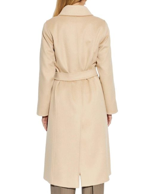Max Mara Natural Riccio Camel Coat With Belt