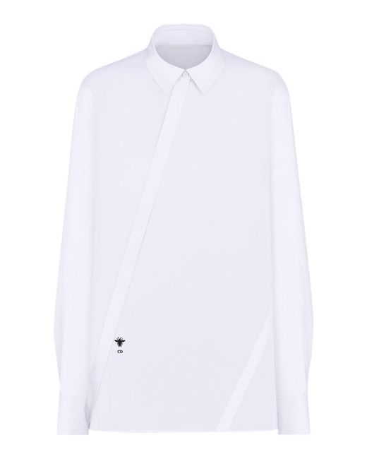 Dior White Blouse With Oblique Closure