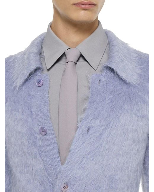 Gucci Gray Silk Tie With Crepe Effect for men
