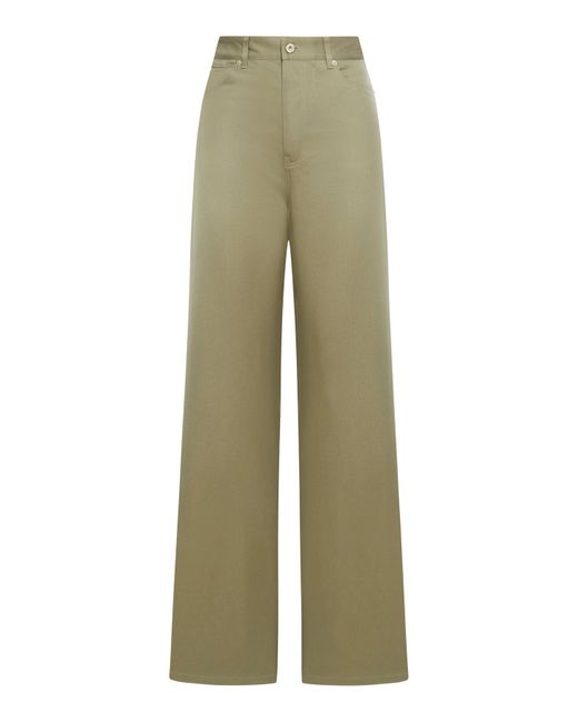 Loewe Green High-waisted Cotton Trousers