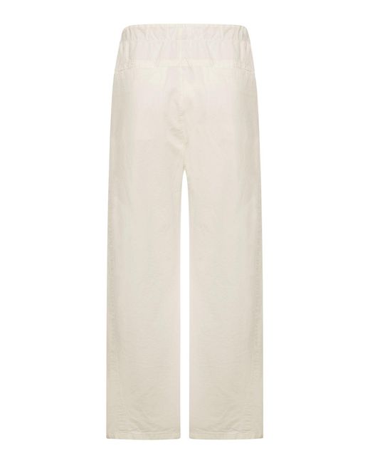 Transit White Wide-Leg Linen Blend Trousers for men