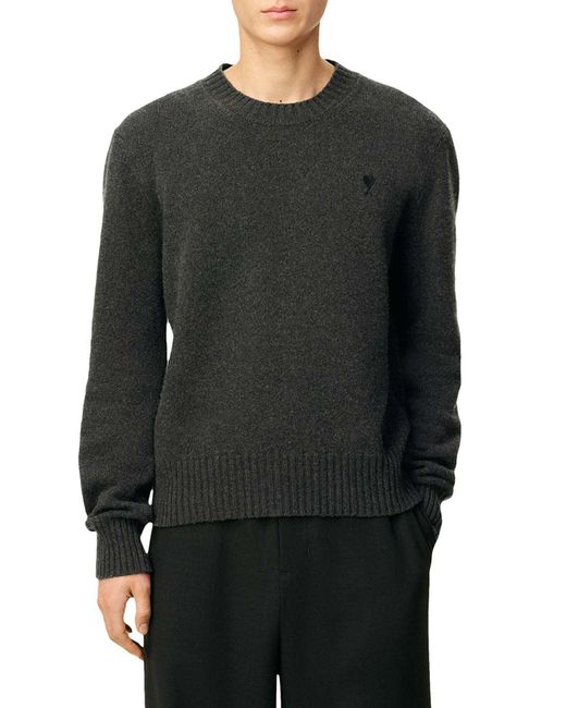 AMI Blue Ami De Coeur Cashmere Crew Neck Sweater for men