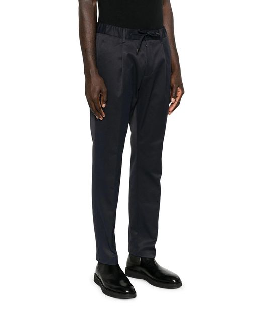 Herno Blue Technical Fabric Trousers With Drawstring for men