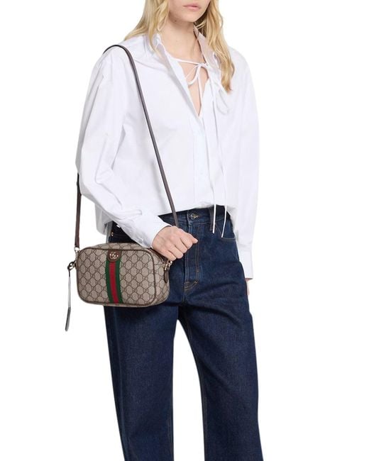 Gucci Brown Ophidia Camera Bag Small Size