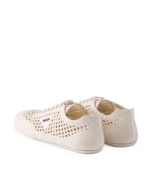 Prada White Collapse Sneakers