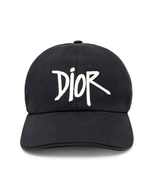 Dior Black Baseball Cap With Logo for men