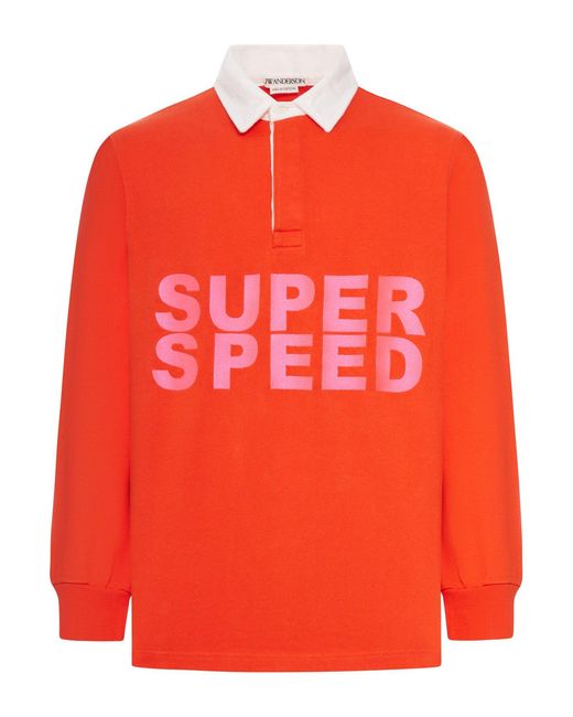 J.W. Anderson Orange J.W.Anderson "Super Speed" Rugby Polo Top for men