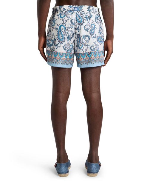 Etro Blue Swimsuit With Paisley Ramage Print for men