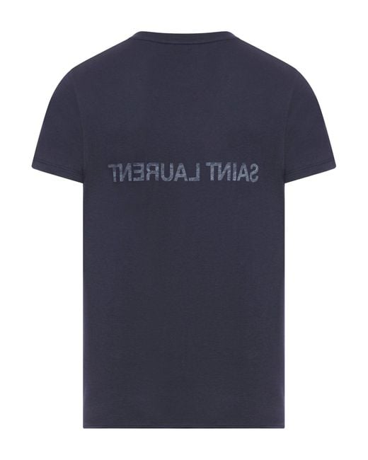 Saint Laurent Blue T-shirt Col Rond (vo for men