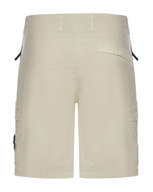 Bermuda cargo con logo compass di Stone Island in Natural da Uomo