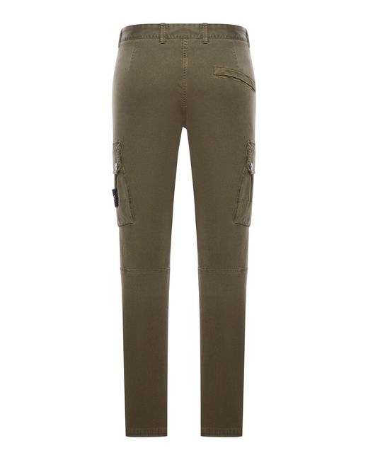 Stone Island Green Compass Logo Cargo Pants for men