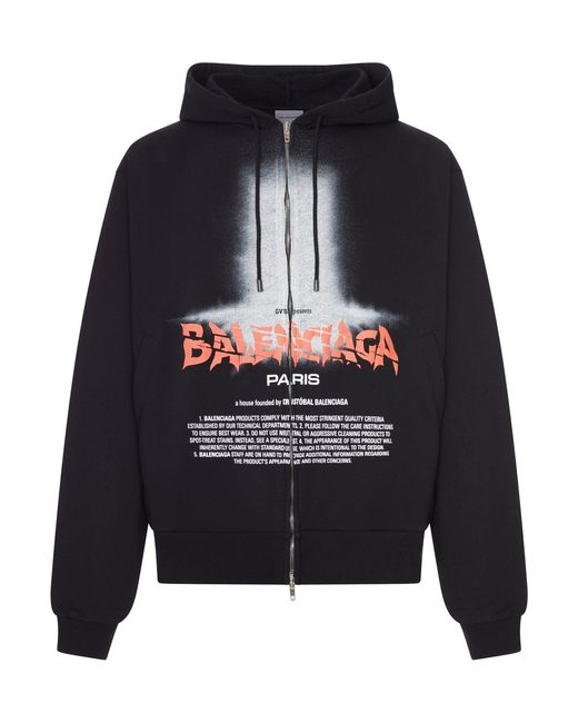 Balenciaga Blue The Door Oversized Zip Sweatshirt for men