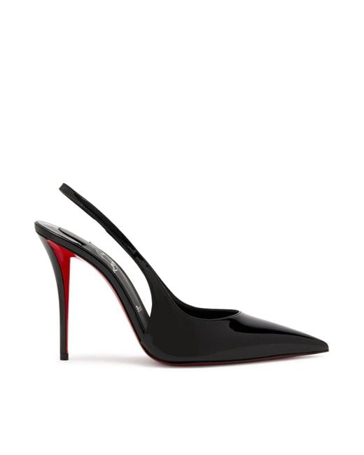 Christian Louboutin Black Miss Z Patent Calfskin Slingback Pumps