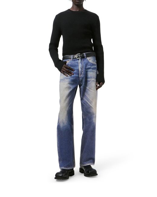 Our Legacy Blue Jeans Third Cut Con Stampa Denim Effetto Trompe-L'Œil for men