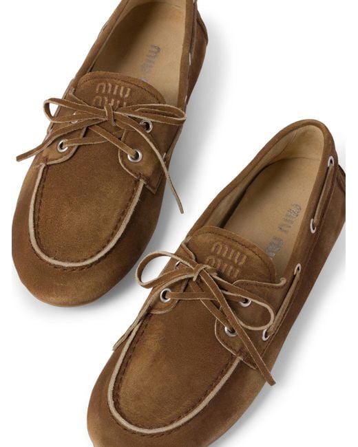Miu Miu Brown Unlined Loafers