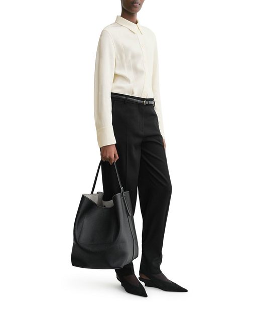 Totême Black Belted Tote Bag