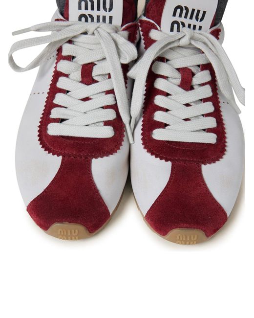 Miu Miu Pink Plume Sneakers