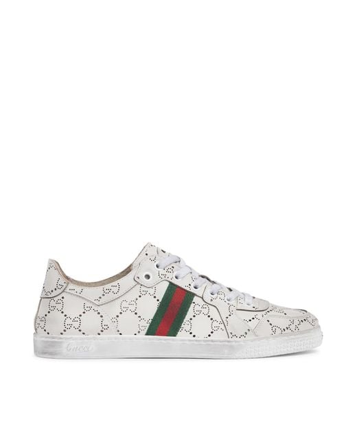 Gucci White Low Stretch Sneaker for men