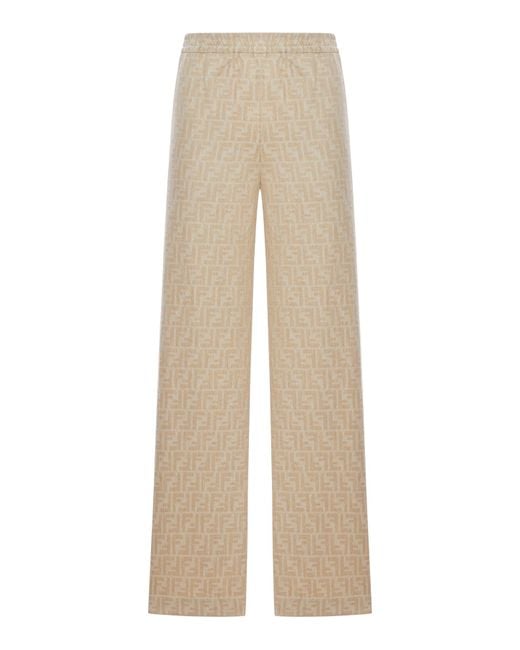 Fendi Natural Ff Chambray Pants