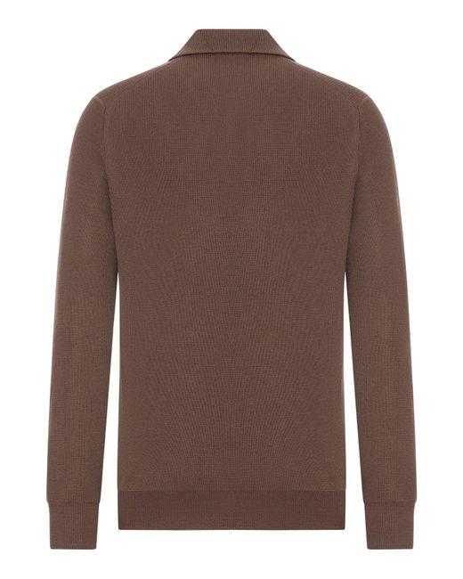 Nome G Brown V-neck Polo Shirt for men