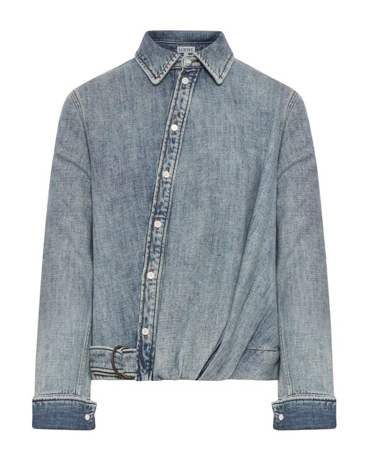 Loewe Blue Draped Denim Shirt
