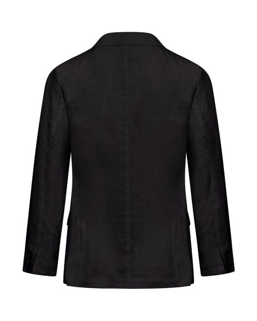 120% Lino Black Linen Jacket for men