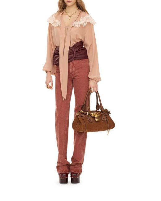 Chloé Brown Paddington Suede Bag