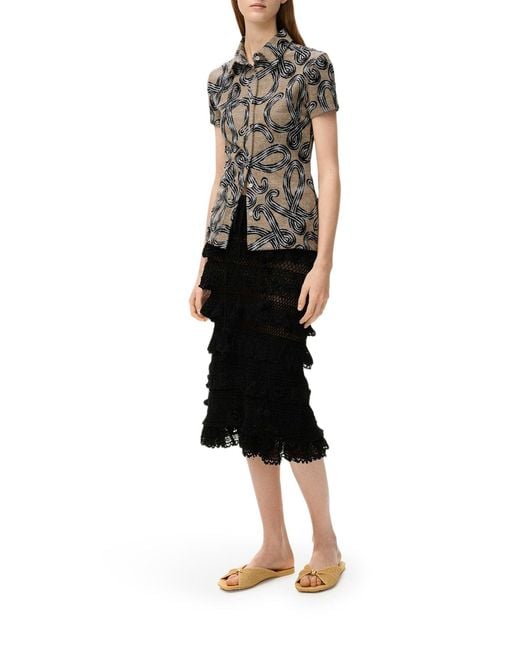 Loewe Gray Terry Cloth Shirt With All-Over Anagram Jacquard