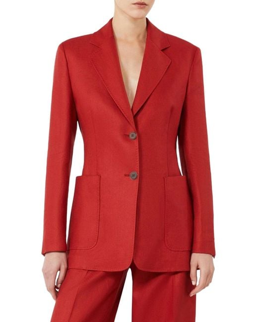 Max Mara Red Single-Breasted Volonta Jacket