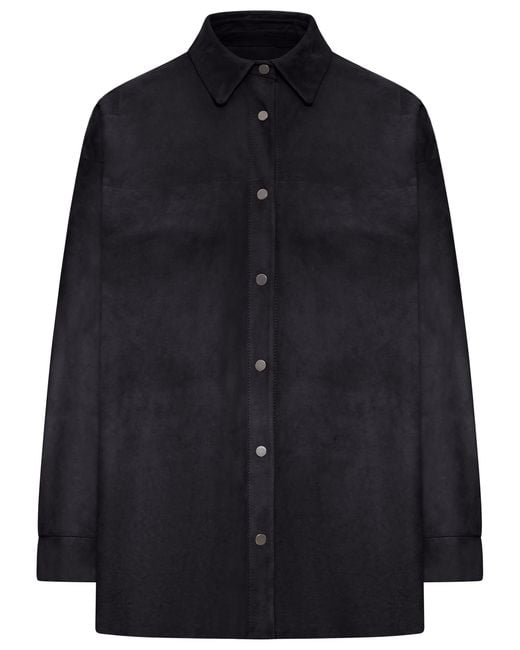 Salvatore Santoro Blue Suede Overshirt