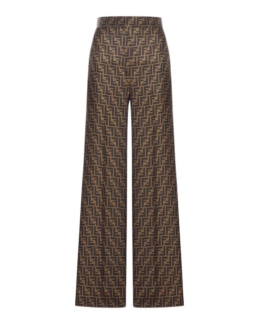 Fendi Brown Ff Twill Trousers