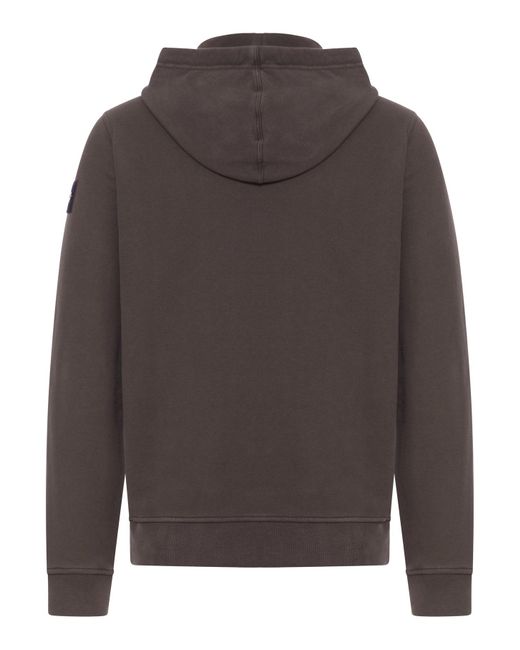 Stone Island Gray Cotton Hoodie With Compass Logo for men