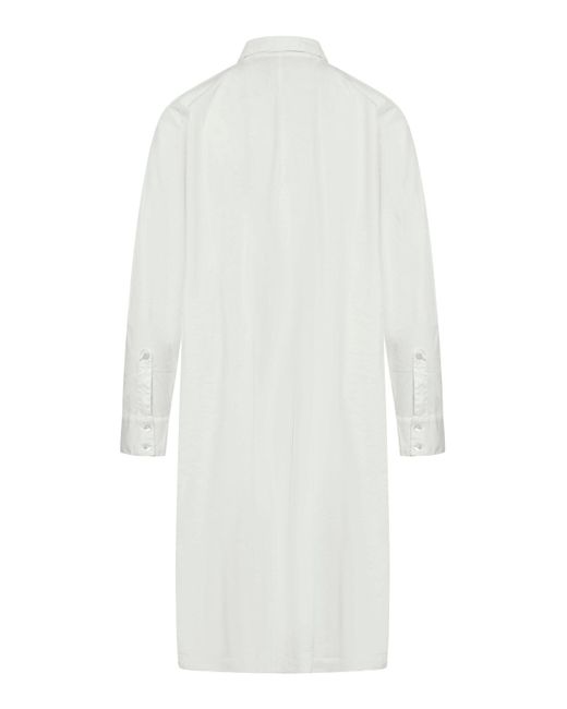Transit White Long Dress In Cotton