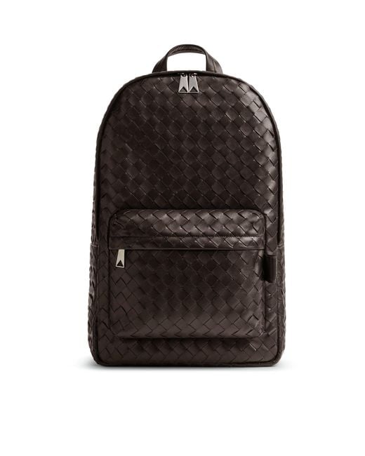 Bottega Veneta Black Intrecciato Backpack for men