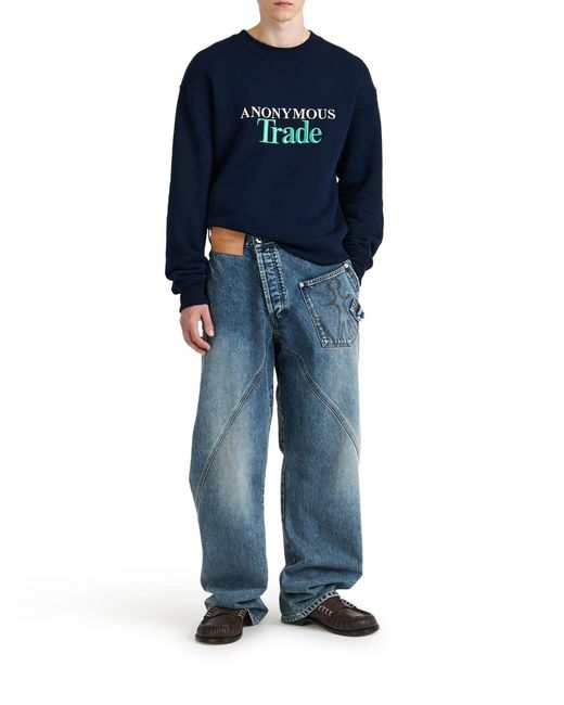 J.W. Anderson Blue J.W.Anderson Workwear Jeans With Off-Centralized Closure for men