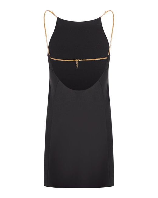 Mini abito con catena aperta sul retro di Palm Angels in Black