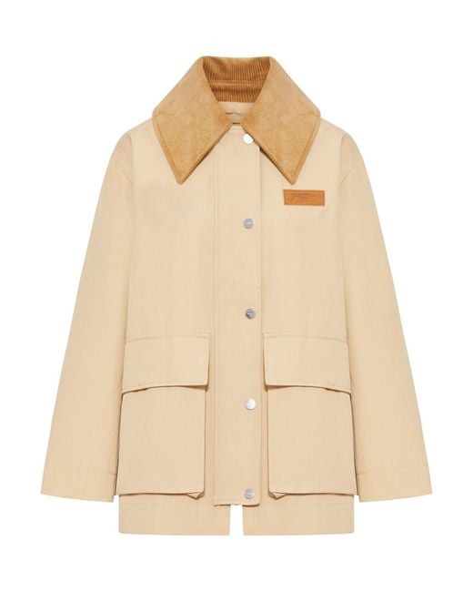 Ganni Natural Midi Twill Jacket