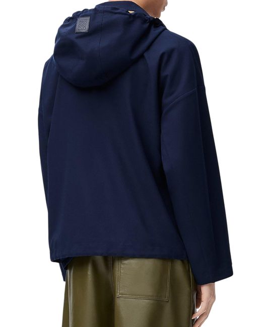 Giacca con cappuccio in cotone di Loewe in Blue da Uomo